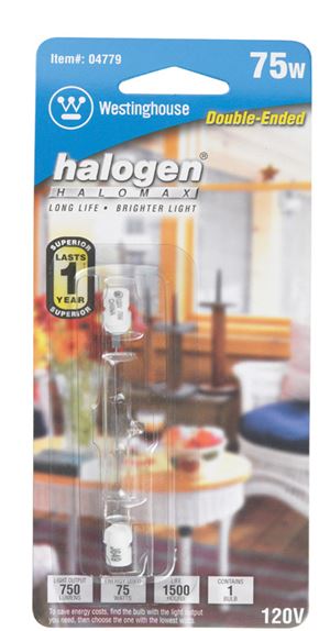 Westinghouse Halogen Light Bulb 75 watts 1050 lumens Double-Ended T3 RSC White 6 pk