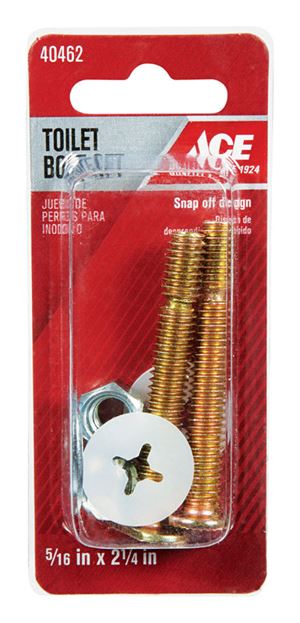 Ace Toilet Bolt Set 5/16 in. H x 2-1/4 in. L Brass