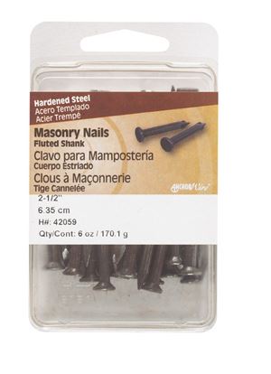 Hillman Flat 2-1/2 in. L Masonry Nail Fluted Steel 6 oz.