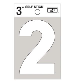 Hy-Ko Self-Adhesive White 3 in. Reflective Vinyl Number 2