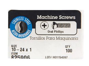 Hillman No. 10-24 Coarse Oval Machine Screws 100