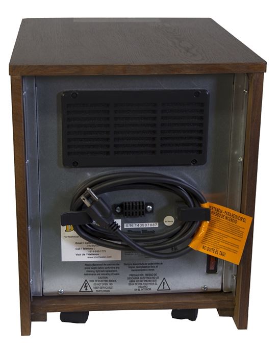 Comfort Glow QEH1410/DH2000C Electric Heater, 15 A, 120 V, 1500 W, 5120 Btu, 1000 sq-ft Heating Area, Chestnut - VORG3749843