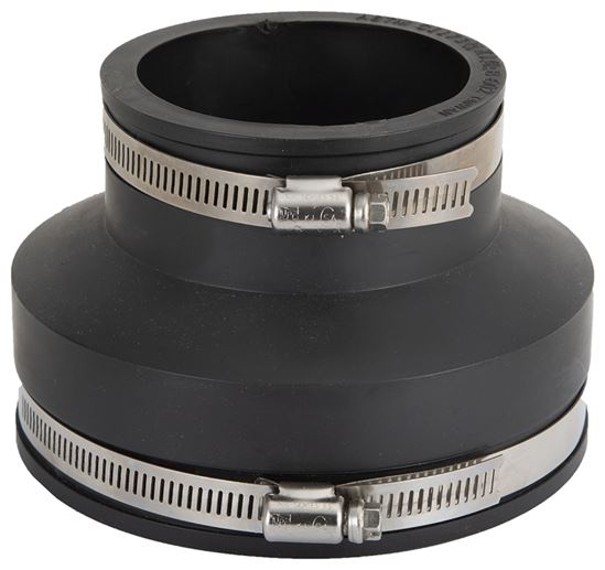 ProSource Coupling, 4 x 3 in, PVC, Black