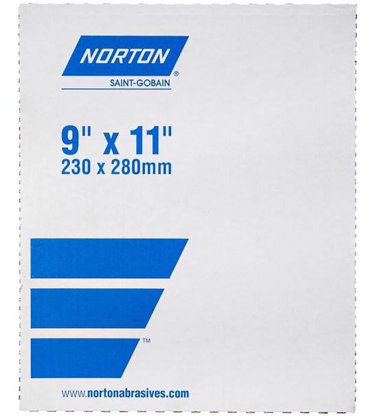 Norton ProSand 07660702625 Sanding Sheet, 11 in L, 9 in W, Very Fine, 220 Grit, Aluminum Oxide Abrasive, Paper Backing, Pack of 100 - VORG3306693