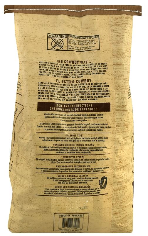 LUMP HARDWOOD CHARCOAL 20LB BG - VORG0360115