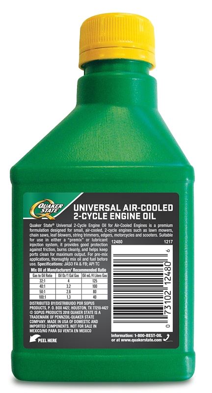 Quaker State 12480 Engine Oil, 8 oz Bottle, Pack of 24 - VORG9224320