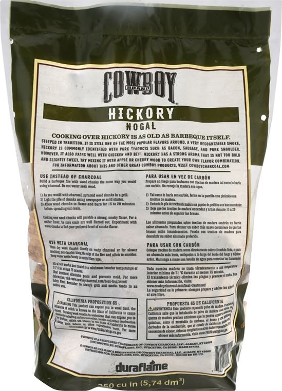 Cowboy 52130 Smoking Chunk, Hickory, Wood, 350 cu-in, Pack of 6 - VORG0360016