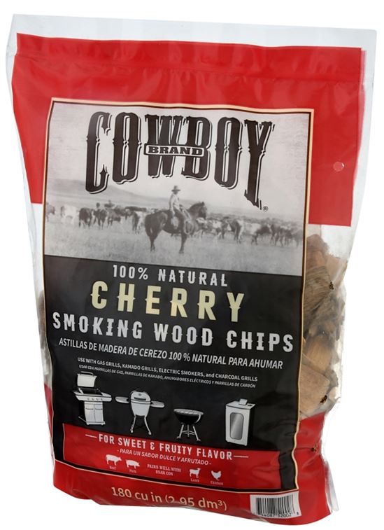 Cowboy 51412T Smoking Chip, Cherry, 12 in L, Wood, 180 cu-in, Pack of 6 - VORG0359984