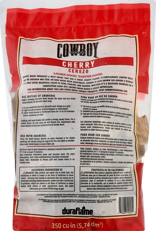 Cowboy 52430 Smoking Chunk, Cherry, Wood, 350 cu-in, Pack of 6 - VORG0360065