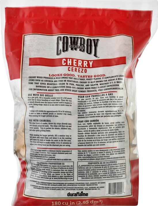 Cowboy 51412T Smoking Chip, Cherry, 12 in L, Wood, 180 cu-in, Pack of 6 - VORG0359984