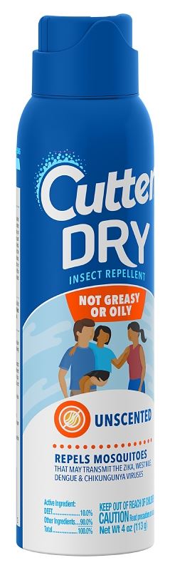 Cutter HG-96058 Dry Insect Repellent, 4 oz Aerosol Can, Liquid, Off-White/Yellow, Deet, Ethanol - VORG9988007