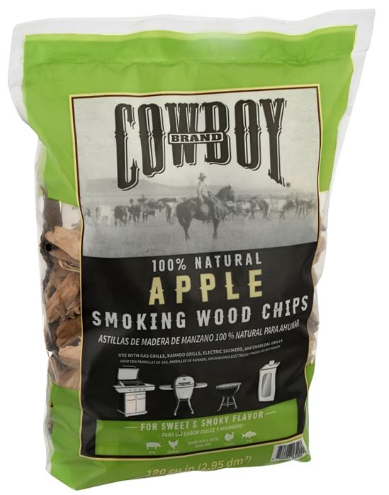 Cowboy 51312T Smoking Chip, Apple, 12 in L, Wood, 180 cu-in, Pack of 6 - VORG0359976