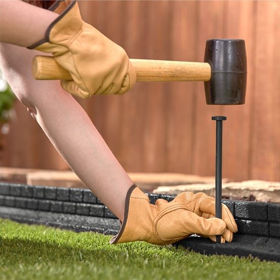 Rubberific RBFE4BK40 Brickface Landscape Edging, 48 in L, L, Rubber, Black - VORG0194035