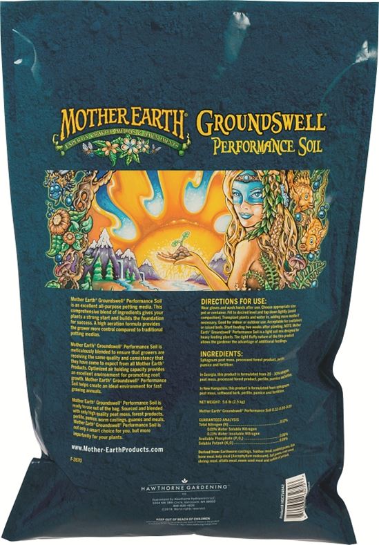 Mother Earth Groundswell HGC714842 Performance Soil, 12 qt Package, Pallet - VORG9518200