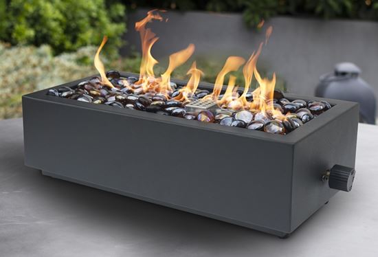 Seasonal Trends 52069 Tabletop Fire Bowl, 15.6 in OAW, 6.5 in OAD, 4.17 in OAH, Rectangular, Propane - VORG7313240