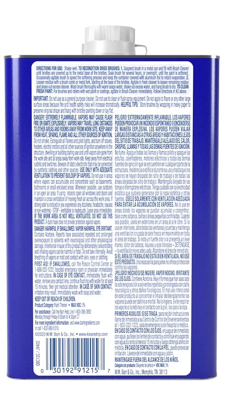 Klean Strip QBC12C Brush Cleaner, Liquid, 1 qt, Can, Pack of 6 - VORG8156499