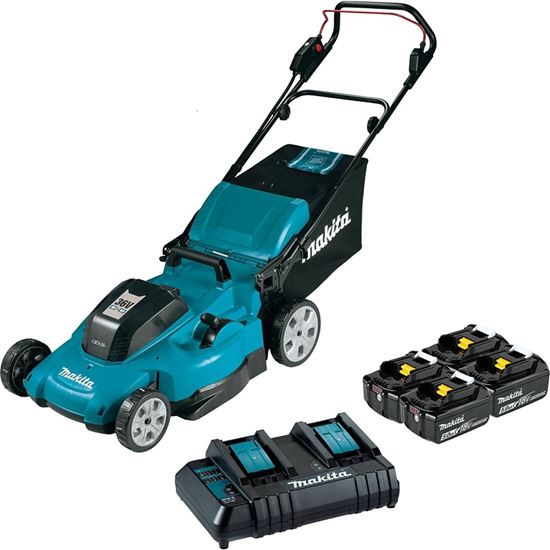 Makita LXT XML10CT1 Cordless Lawn Mower Kit, Tool Only, 5 Ah, 36 V, Lithium-Ion, 21 in W Cutting, 1-Blade - VORG7447154