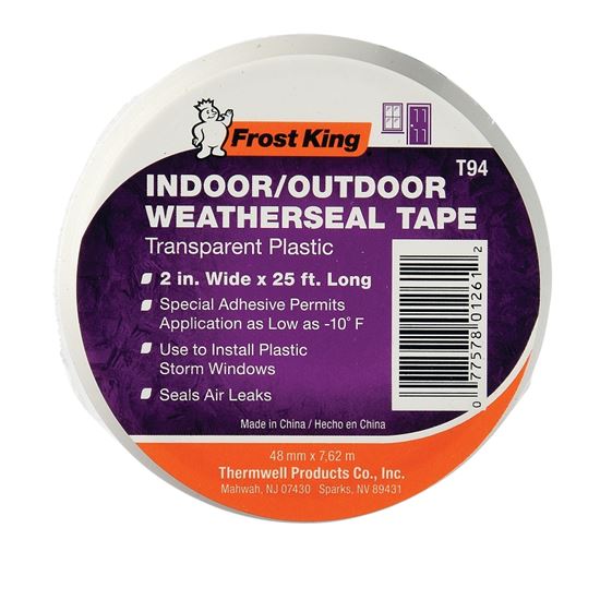 Frost King T94H Weatherseal Tape, 2 in W, 25 ft L, Plastic, Clear - VORG8093403