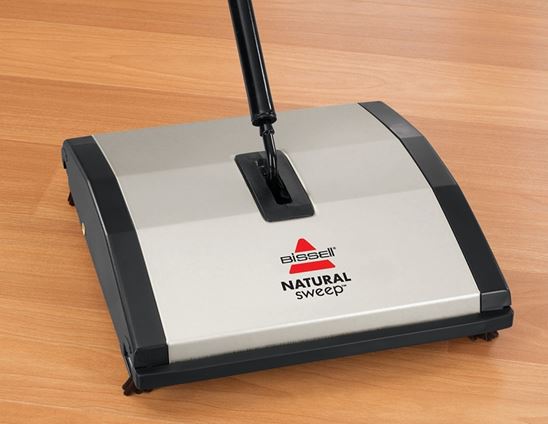 Bissell Natural Sweep 92N0 Floor and Carpet Sweeper, 9-1/2 in W Cleaning Path, Green - VORG6487003