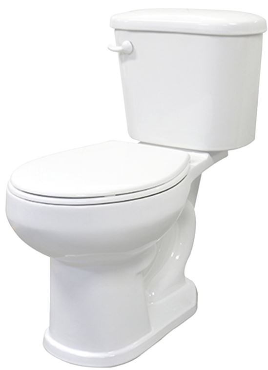 Cato J0052013120 Toilet, Round Bowl, 1.6 gpf Flush, 15 in H Rim, White