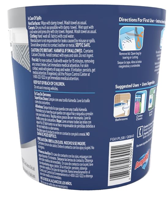 DampRid FG01PLSB Refillable Moisture Absorber, 11 oz Tub, Solid, Pure Linen - VORG3667227