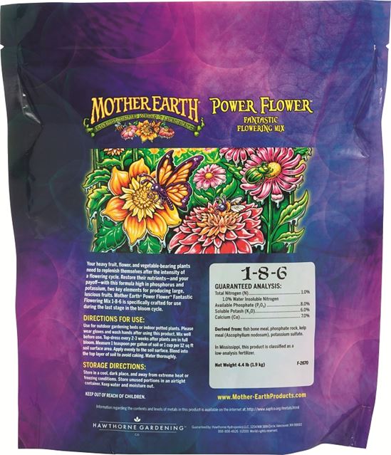 Mother Earth Power Flower HGC733952 Fantastic Flowering Mix, 4.4 lb Case, Solid, 1-8-6 N-P-K Ratio - VORG3578101