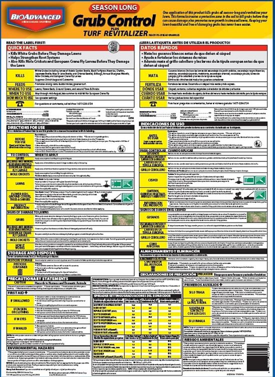 BioAdvanced 700710M Grub Control Plus Turf Revitalizer, Granular, Spreader Application, Outdoor, 12 lb Bag - VORG2859809
