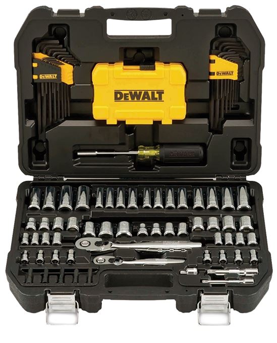 DeWALT DWMT73801 Mechanic's Tool Set, 108-Piece, Chrome Vanadium, Polished Chrome Vanadium