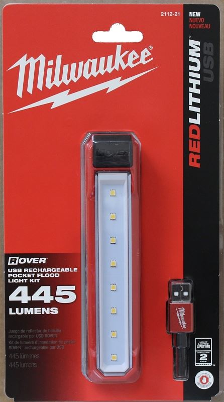 Milwaukee 2112-21 Rechargeable Pocket Flood Light, 4 VDC, LED Lamp, 445 Lumens - VORG3875325