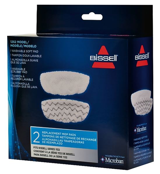 Bissell 1252 Mop Pad Kit, 4 in L, 12 in W, Microfiber Cloth, Machine Washable: Yes - VORG2047256