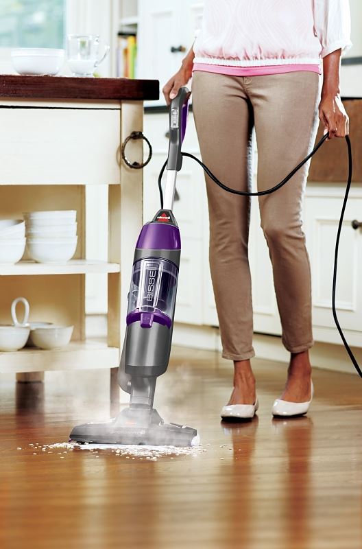 Bissell 1543 Vacuum and Steam Mop, 1100 W Steam, 400 W Vacuum, 12.8 oz Tank, Grapevine Purple/Silver - VORG2047231