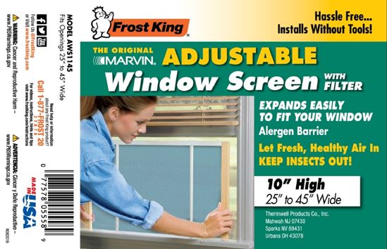 Frost King AWS1145 Window Screen, 25 to 45 in L, 10 in W, Aluminum/Polyethylene - VORG1870344