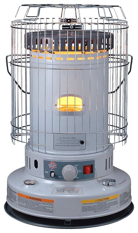 Kero World KW-24G Portable Heater, 1.9 gal Fuel Tank, Kerosene, 23800 Btu, 1000 sq-ft Heating Area, Gray