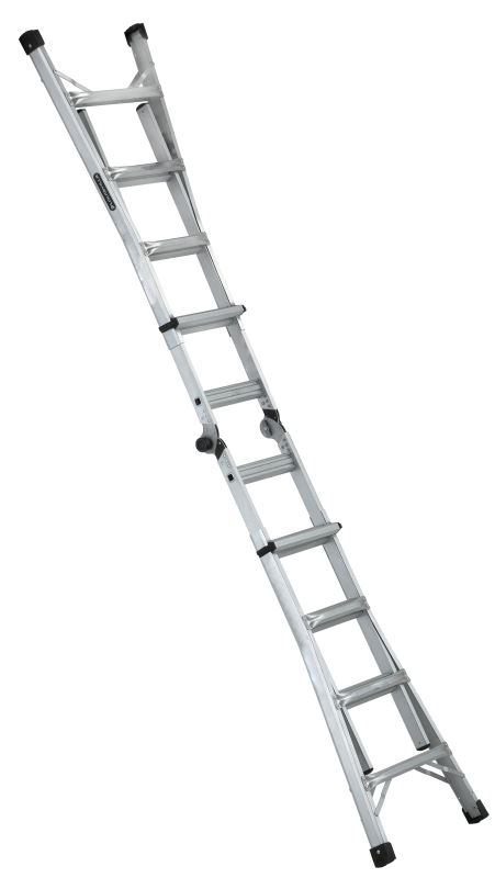 Louisville L-2098-17 Multi-Purpose Ladder, 9 to 15 ft Max Reach H, 16-Step, Type IA Duty Rating, Aluminum - VORG0906438