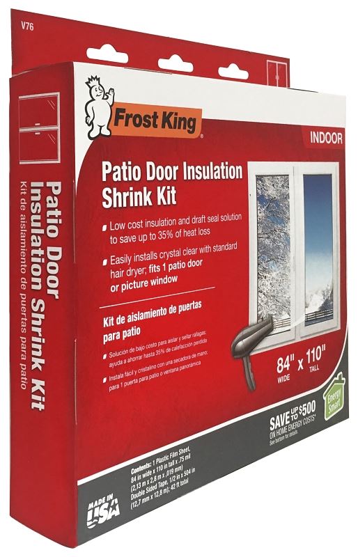 Frost King V76H Indoor Shrink Patio Door Kit, 84 in W, 110 in L, Plastic - VORG0167676
