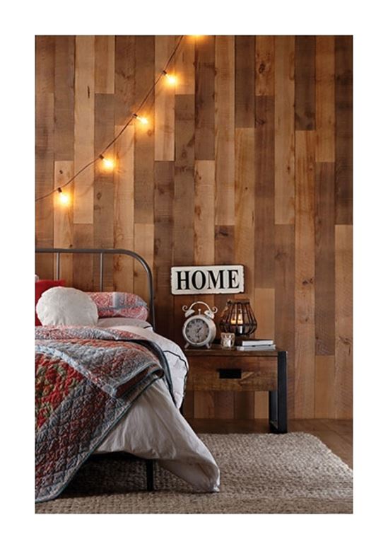 Timberwall Barnwood Series TWBAHB Wall Plank, 31-1/2 in L, 3-15/16 in W, 9.5 sq-ft Coverage Area, Pine Wood - VORG7386196