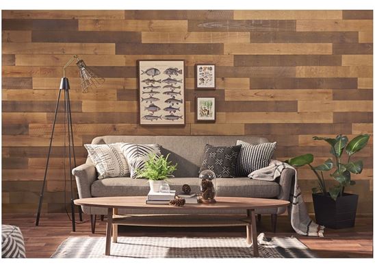 Timberwall Barnwood Series TWBAHB Wall Plank, 31-1/2 in L, 3-15/16 in W, 9.5 sq-ft Coverage Area, Pine Wood - VORG7386196