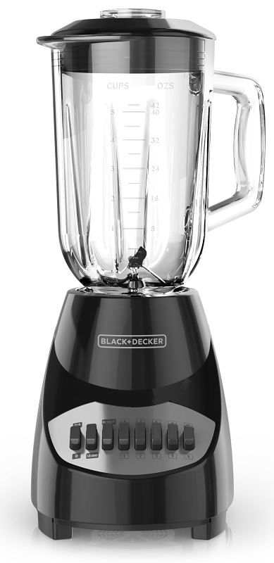 Black+Decker BL2010BG Countertop Blender, 40 oz Bowl, 550 W, 10-Speed, Plastic, Black, Glass Bowl - VORG7385792