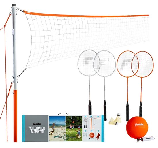 Franklin Sports 50610 Volleyball and Badminton Set, Metal/Plastic, Orange/White - VORG4778858