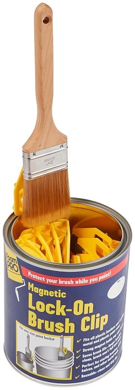 Foampro 130 Brush Clip, Clamp-On, Magnetic, For: 1 gal Paint Can, Plastic Pail, Pack of 20 - VORG8670499