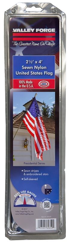 Valley Forge 60650 USA Flag, 2-1/2 ft W, 4 ft H, Nylon - VORG8165045