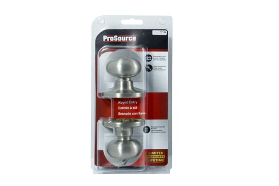 ProSource Entry Knob, Stainless Steel, KW1, KA3 Keyway, 3 Grade, Pack of 3 - VORG5634852