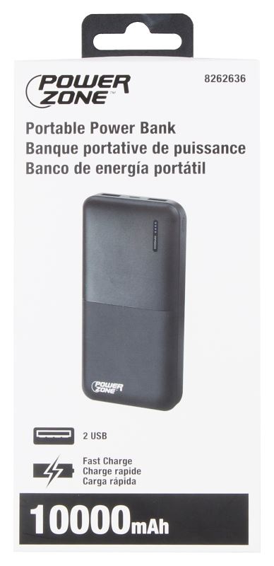 PowerZone S80 Power Bank, 10000 mAh Capacity, Black - VORG8262636