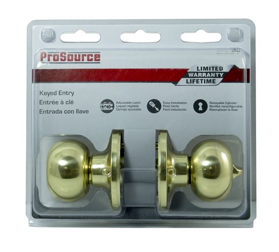 ProSource Entry Knob, Brass, K3, KW1 Keyway, 3 Grade, Pack of 3 - VORG5099197