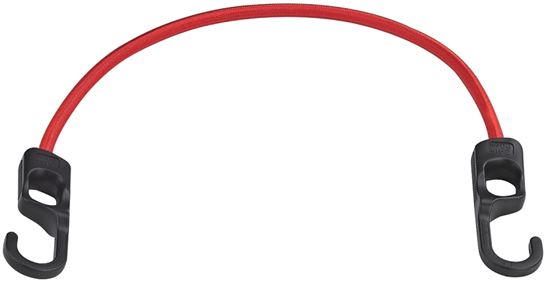 ProSource Stretch Cord, 9 mm Dia, 24 in L, Polypropylene, Red, Hook End, Pack of 12