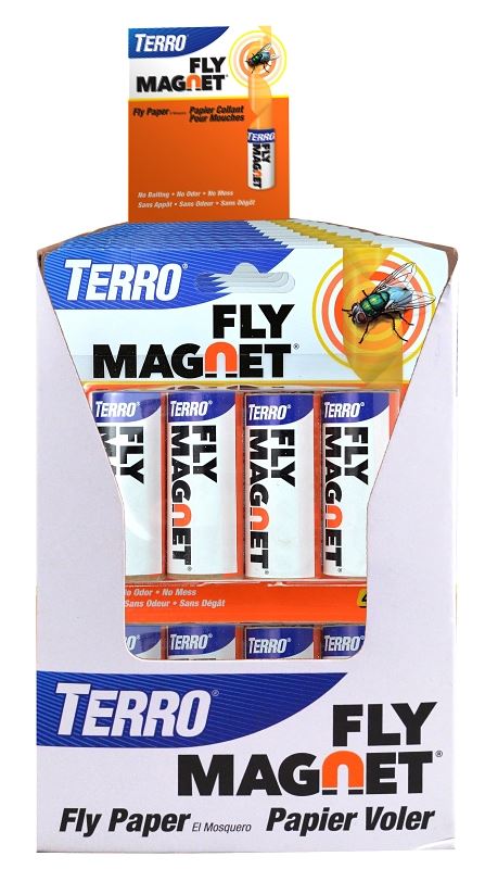 Terro Fly Magnet T510 Sticky Fly Paper Trap, Solid, Pack, Pack of 24 - VORG6784961