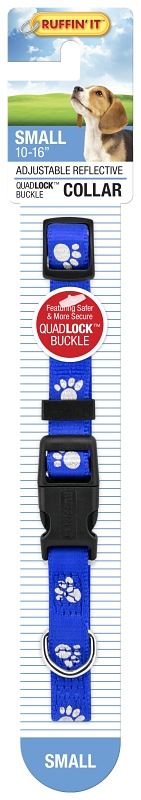 Ruffin'It 39241 Reflective Dog Collar, 10 to 16 in L, 5/8 in W, Nylon, Assorted, Pack of 3