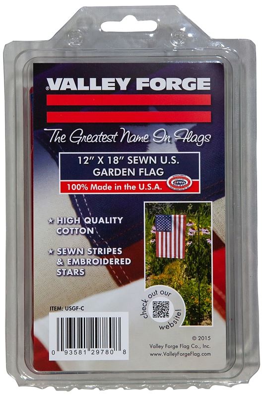 Valley Forge USGF-C USA Garden Flag, 11 in W, 15 in H, Cotton - VORG7019813