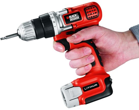 Black+Decker BDCDD12C/LDX112C Drill/Driver, Battery Included, 12 V, 3/8 in Chuck, Keyless Chuck - VORG1725282