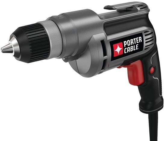 Porter-Cable PC600D Electric Drill, 6.5 A, 3/8 in Chuck, Keyless Chuck, 6 ft L Cord - VORG0325779